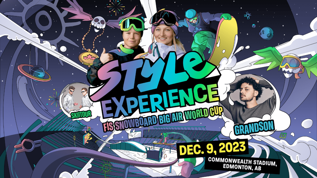 Image d’affiche promotionnelle pour l’événement canadien de snowboard 2023